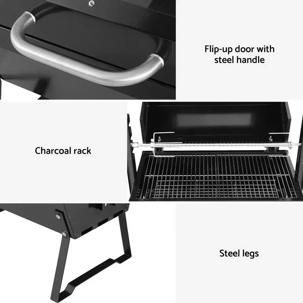 Grillz BBQ Grill Charcoal Electric Smoker Roaster – 2‑in‑1 Steel BBQ & Rotisserie - BBQ Backyard Supply Co