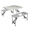 Weisshorn Folding Camping Table Set - Outdoor Picnic & BBQ Table With 2 Bench Chairs - BBQ Backyard Supply Co