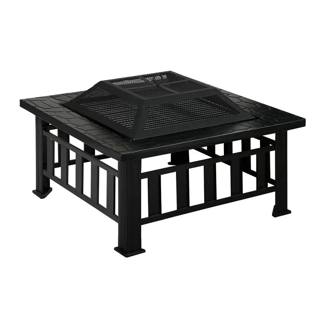 Grillz Fire Pit BBQ Grill 2‑in‑1 Table – Outdoor Fire Pit, BBQ Grill, Powder‑Coated Steel, All‑Season Use - BBQ Backyard Supply Co