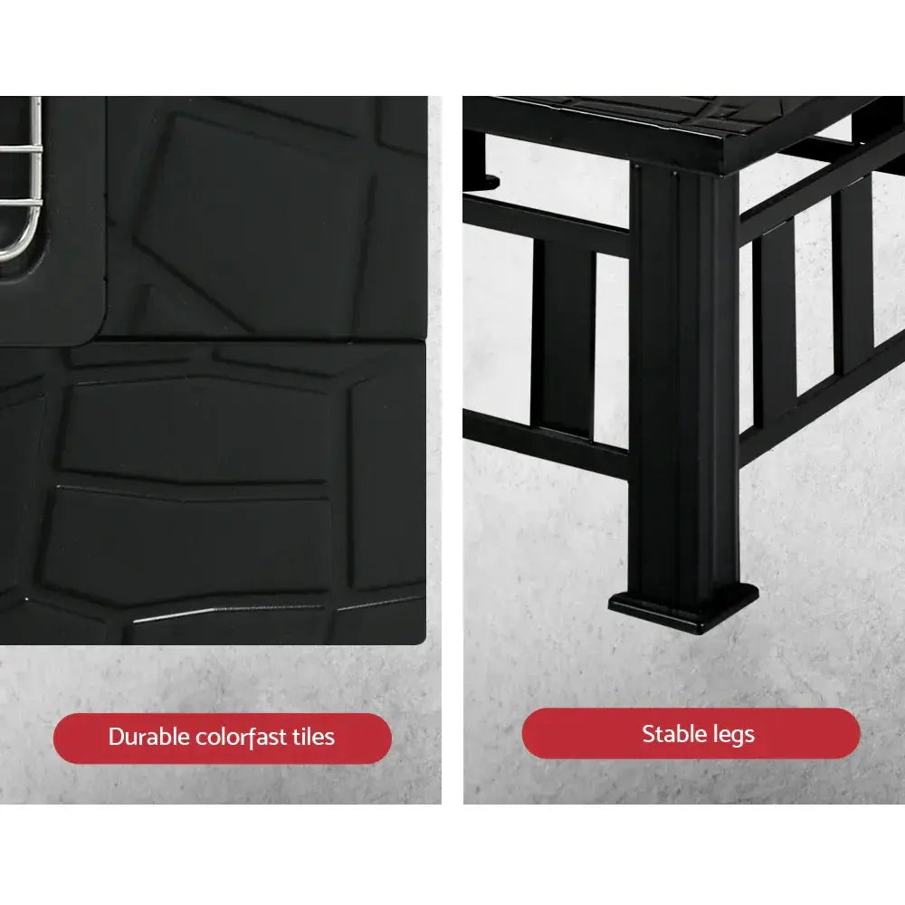 Grillz Fire Pit BBQ Grill 2‑in‑1 Table – Outdoor Fire Pit, BBQ Grill, Powder‑Coated Steel, All‑Season Use - BBQ Backyard Supply Co