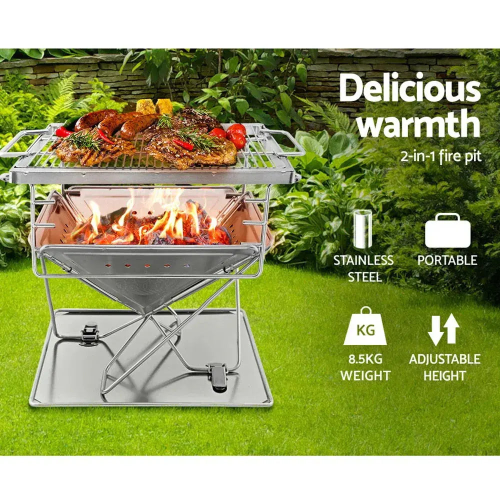 Grillz Fire Pit BBQ Grill with Carry Bag Camping - BBQ Backyard Supply Co