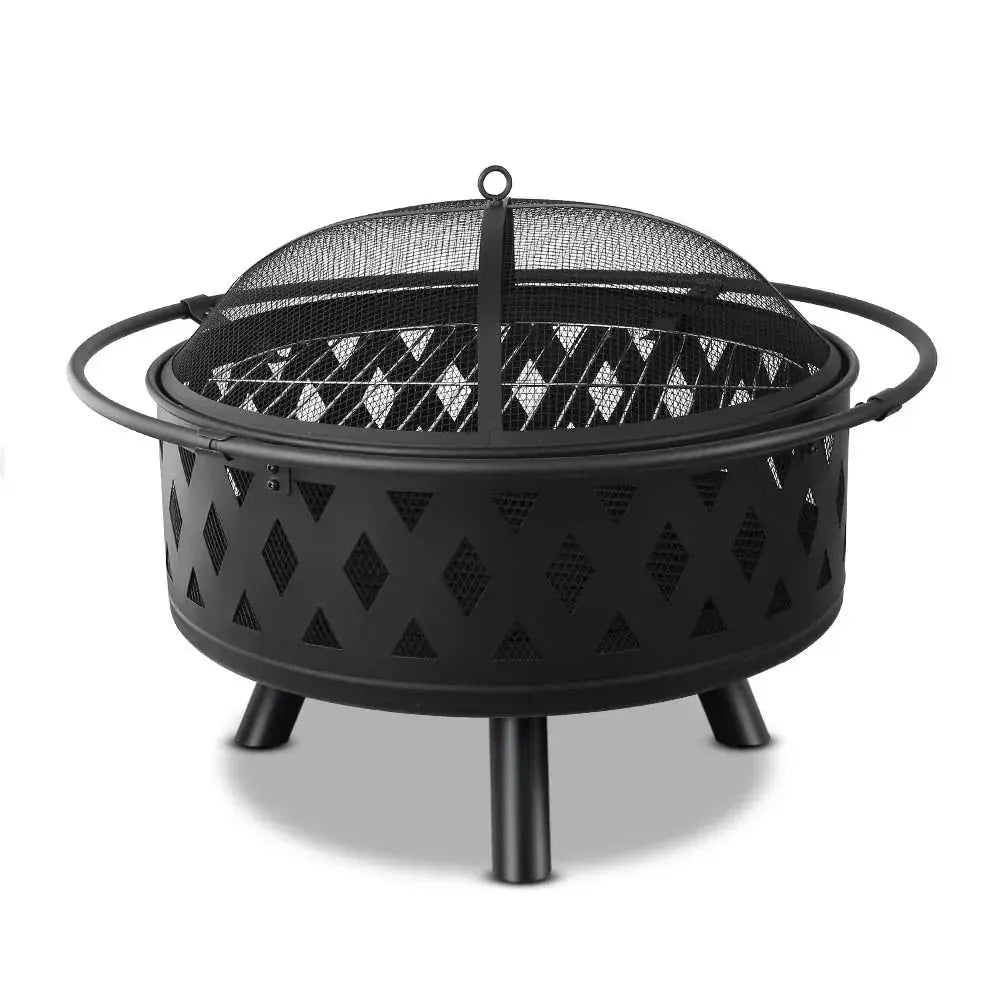 Grillz Fire Pit BBQ Grill 82 cm - 2‑in‑1 Outdoor Fire & Cooking Station - BBQ Backyard Supply Co
