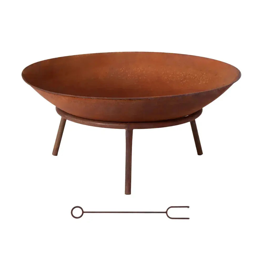 Grillz 56cm Fire Pit Iron Rustic Bowl Outdoor - BBQ Backyard Supply Co