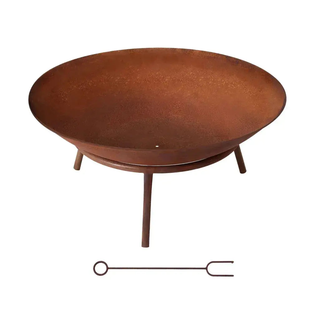 Grillz 56cm Fire Pit Iron Rustic Bowl Outdoor - BBQ Backyard Supply Co