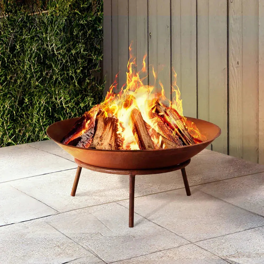 Grillz 56cm Fire Pit Iron Rustic Bowl Outdoor - BBQ Backyard Supply Co