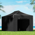 Instahut 3x4.5m Pop‑Up Gazebo – Black Outdoor Shade - BBQ Backyard Supply Co