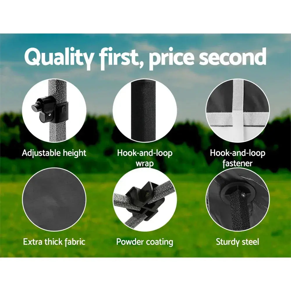 Instahut 3x4.5m Pop‑Up Gazebo – Black Outdoor Shade - BBQ Backyard Supply Co