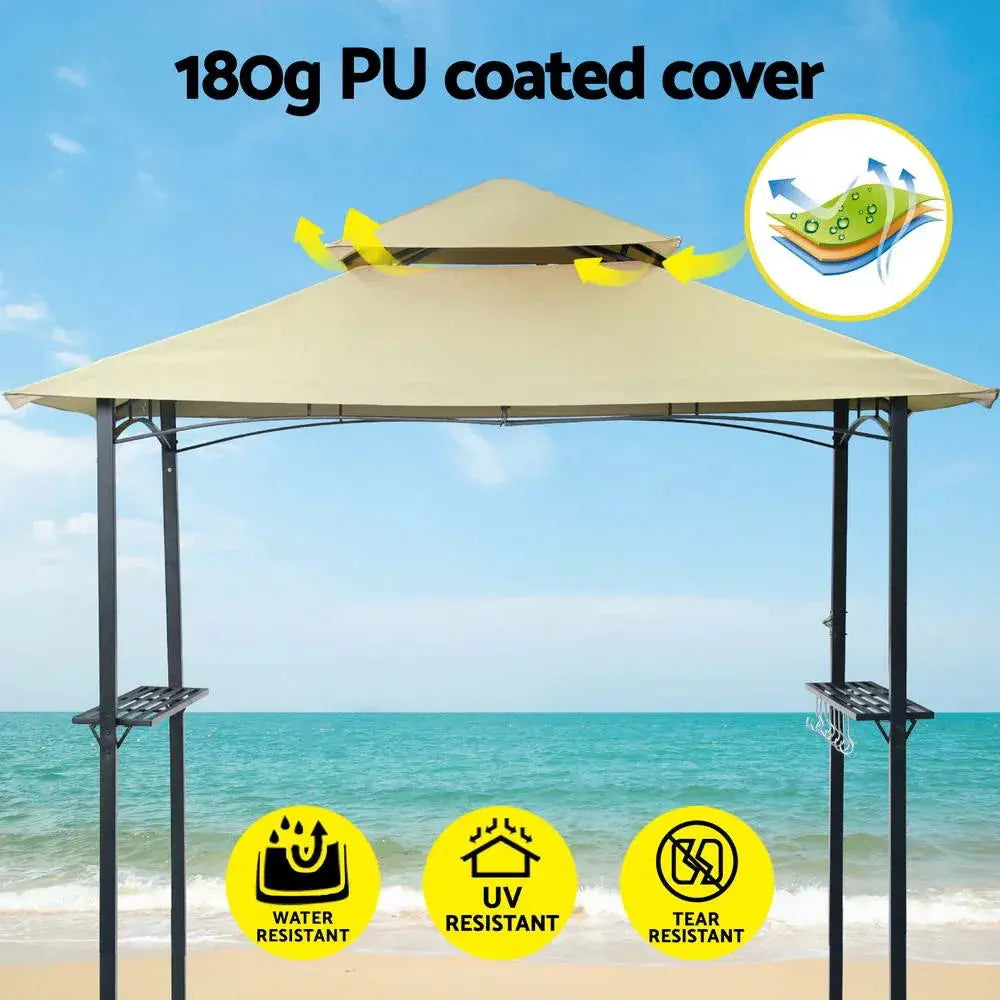 Instahut Gazebo Outdoor Patio Marquee BBQ Grill Shelter – Beige - BBQ Backyard Supply Co