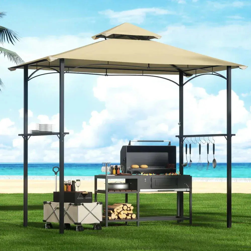 Instahut Gazebo Outdoor Patio Marquee BBQ Grill Shelter – Beige - BBQ Backyard Supply Co