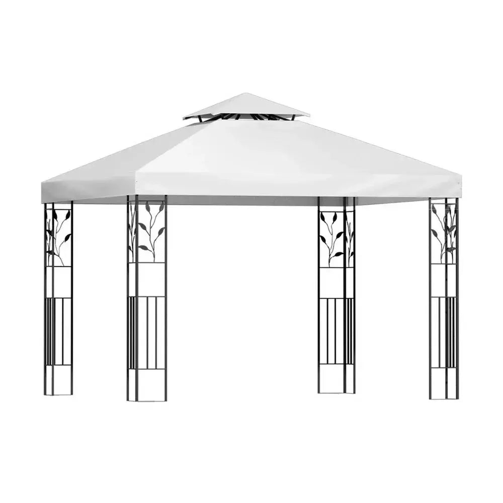 Instahut Gazebo 3x3m Marquee Outdoor Wedding Party Tent – White Iron Art Shade - BBQ Backyard Supply Co