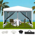 Instahut 3x3m Pop‑Up Gazebo – White Outdoor Shade with Full Mesh Walls - BBQ Backyard Supply Co