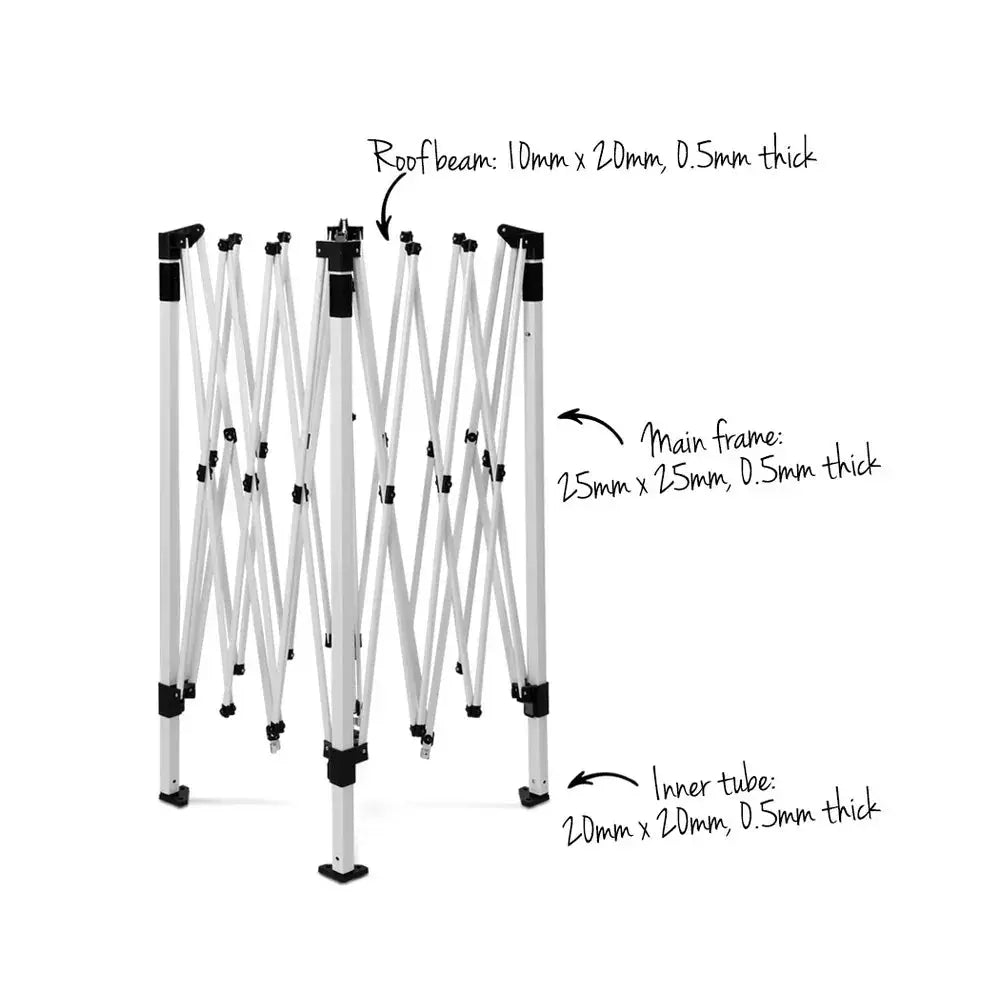 Instahut 3x3m Pop‑Up Gazebo – White Outdoor Shade with Full Mesh Walls - BBQ Backyard Supply Co