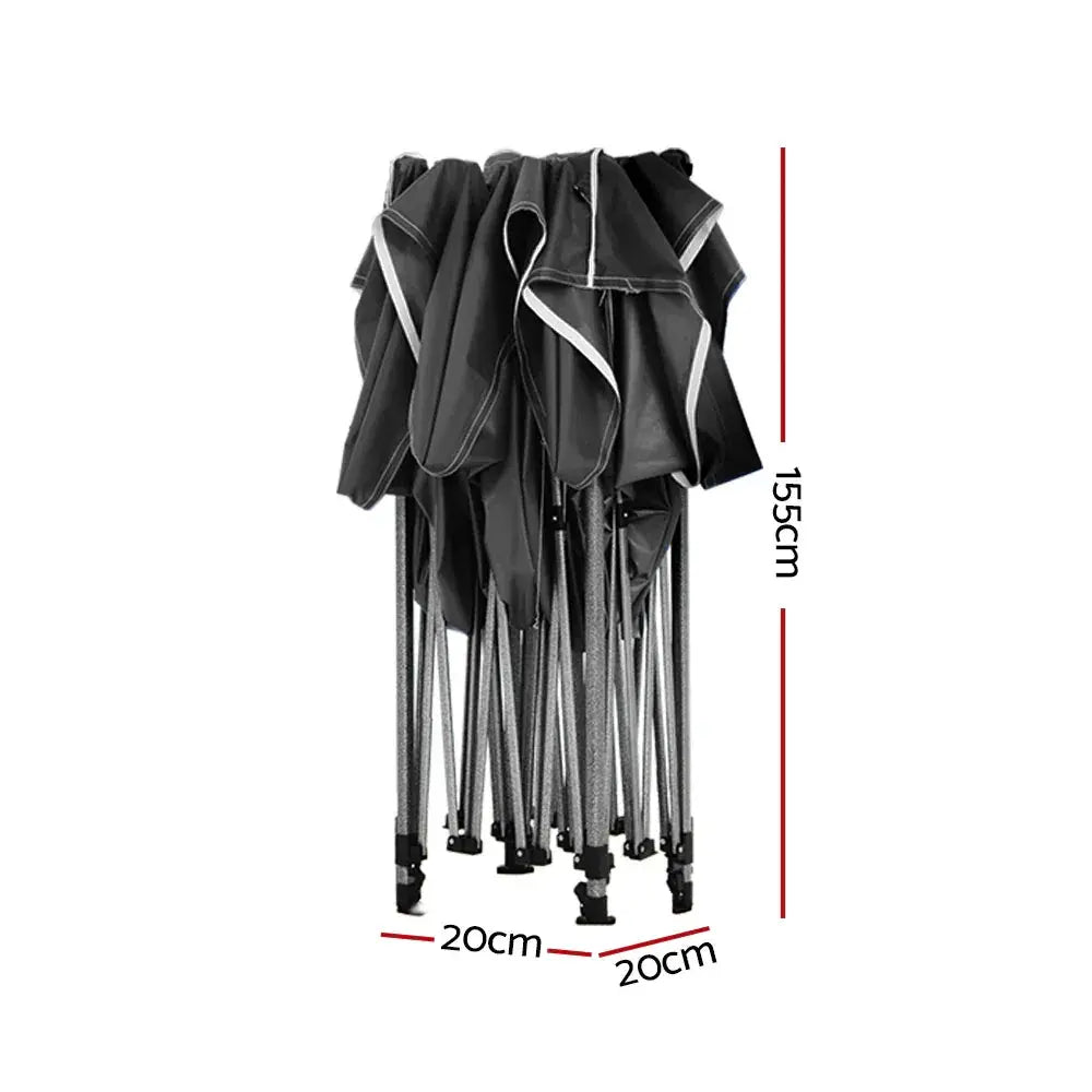 Instahut 3x3m Pop‑Up Gazebo – Black Outdoor Shade - BBQ Backyard Supply Co