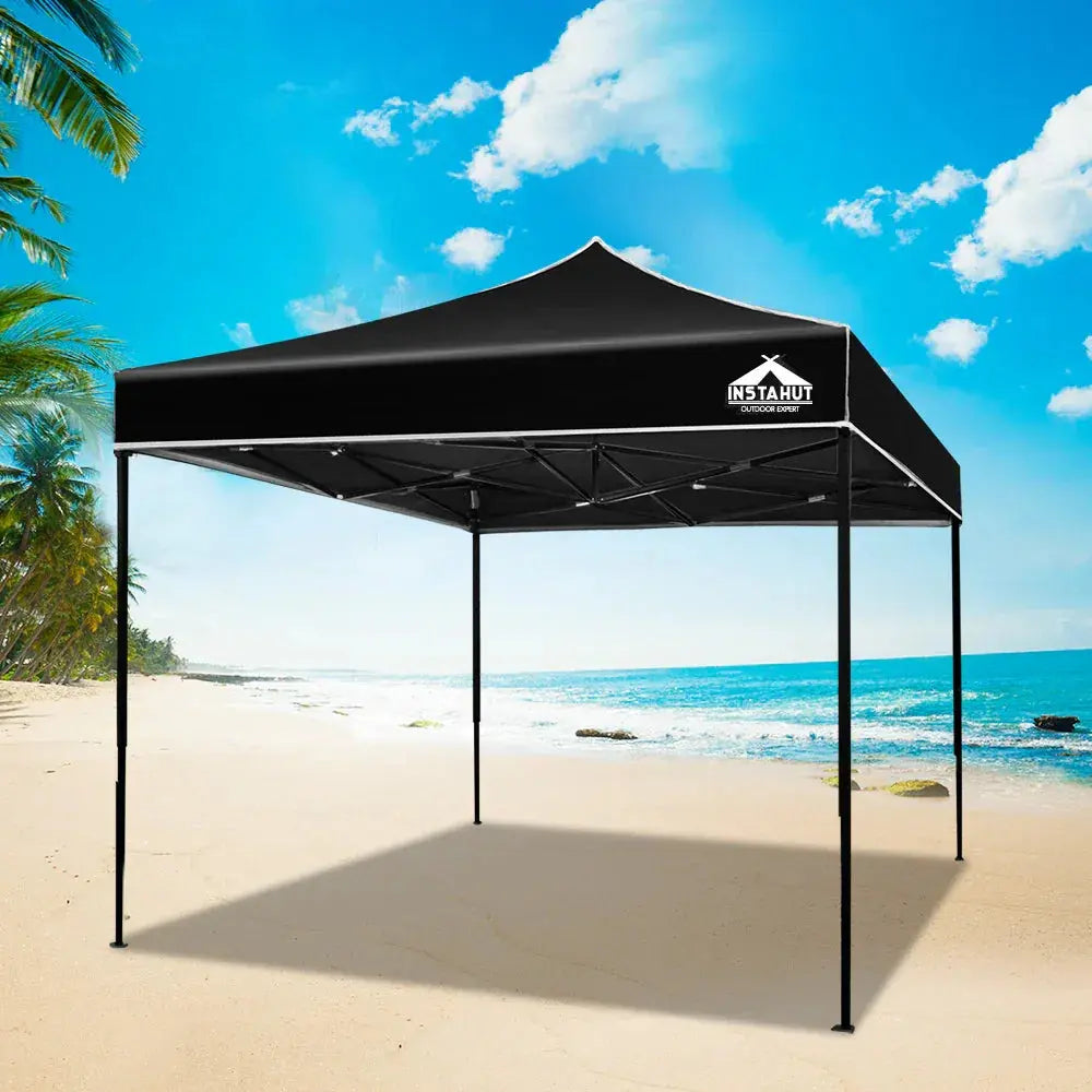 Instahut 3x3m Pop‑Up Gazebo – Black Outdoor Shade - BBQ Backyard Supply Co