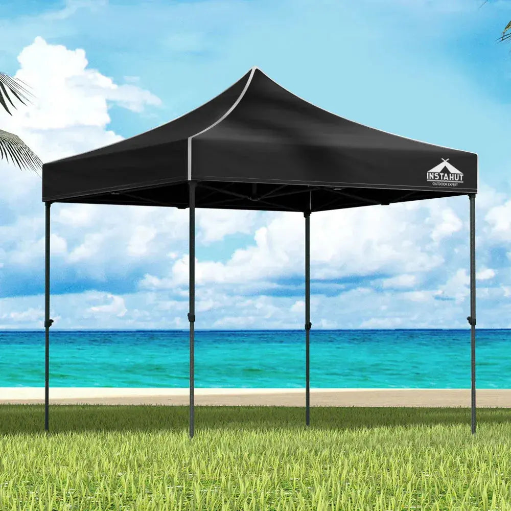 Instahut 3x3m Pop‑Up Gazebo – Black Outdoor Shade - BBQ Backyard Supply Co