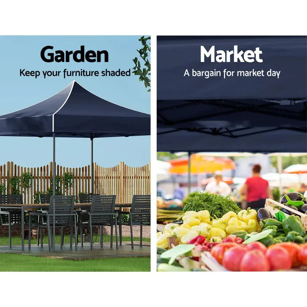 Instahut 3x3m Pop‑Up Gazebo – Navy Outdoor Shade - BBQ Backyard Supply Co
