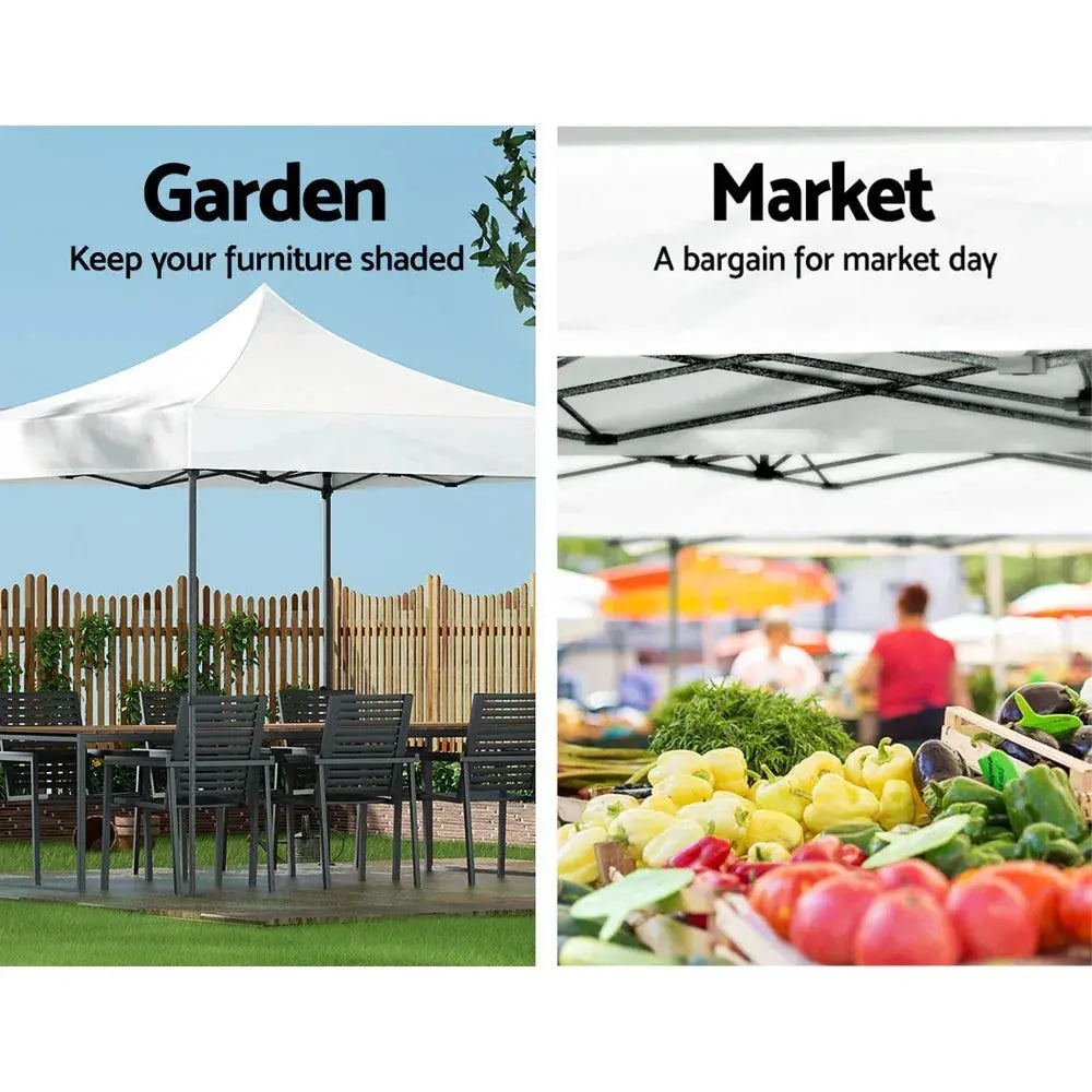 Instahut 3x3m Pop‑Up Gazebo – White Outdoor Shade - BBQ Backyard Supply Co