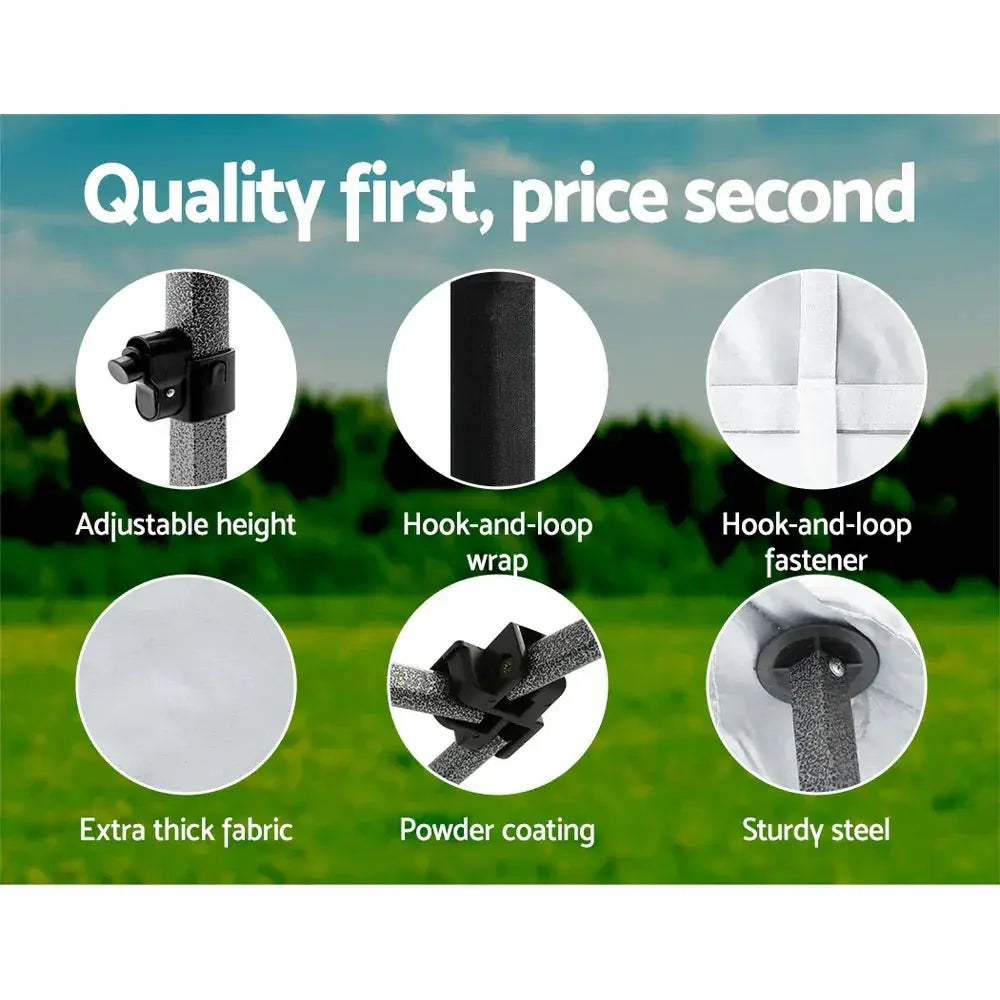 Instahut 3x3m Pop‑Up Gazebo – White Outdoor Shade - BBQ Backyard Supply Co