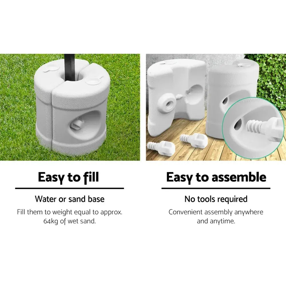 Instahut Gazebo Base Pod Kit – 4pcs Outdoor Stability Set - BBQ Backyard Supply Co