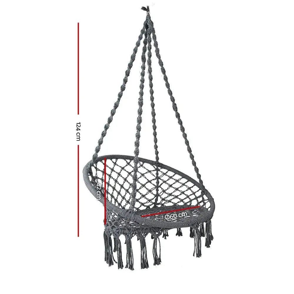 Gardeon Hammock Swing Chair Grey - BBQ Backyard Supply Co