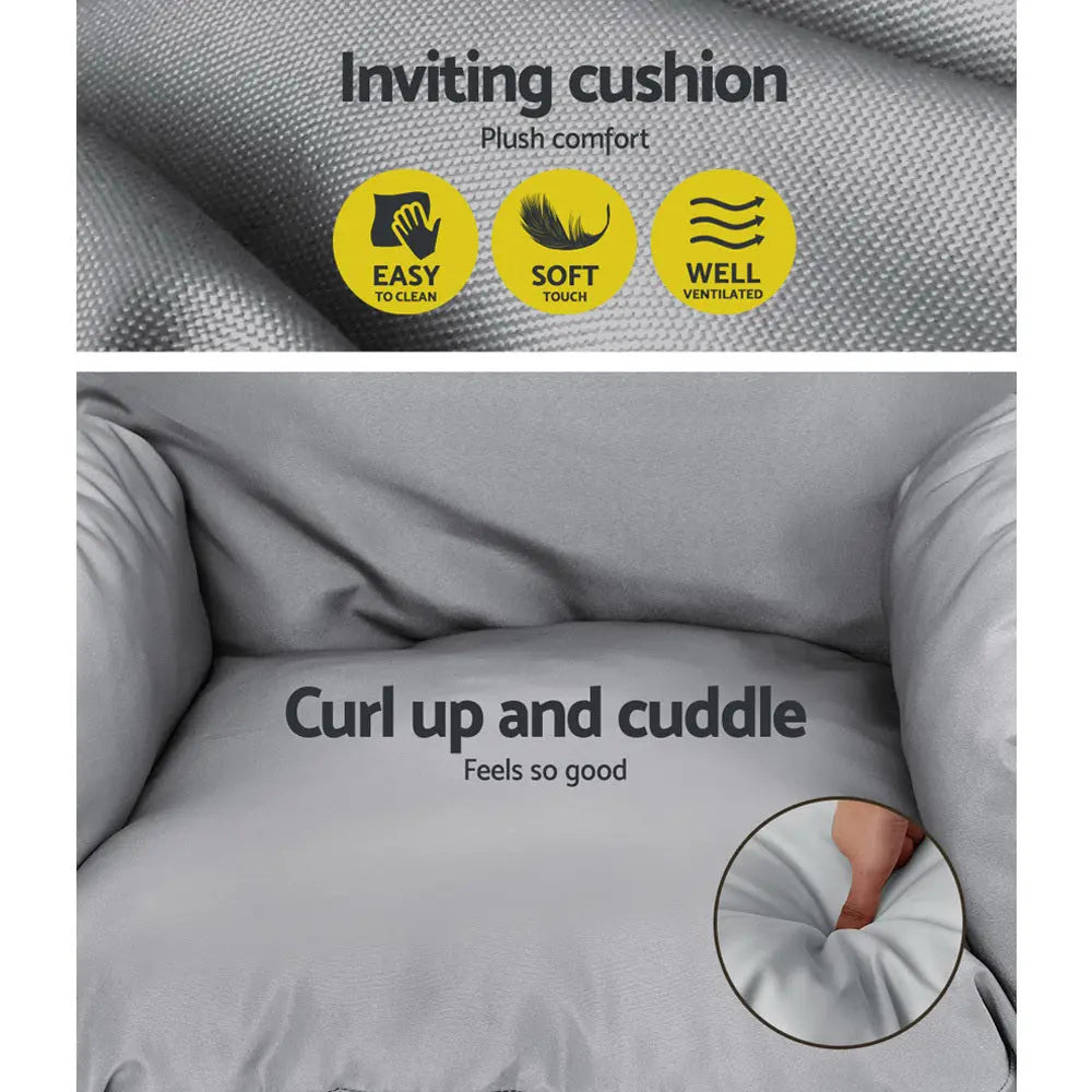 Gardeon Outdoor Egg Swing Chair Patio Pod Stand Canopy Foldable Grey