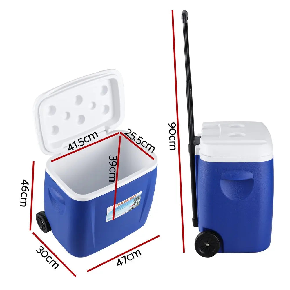 Glacio 38L Portable Ice Cooler Box With Wheels Camping Fridge BBQ Backyard Supply Co