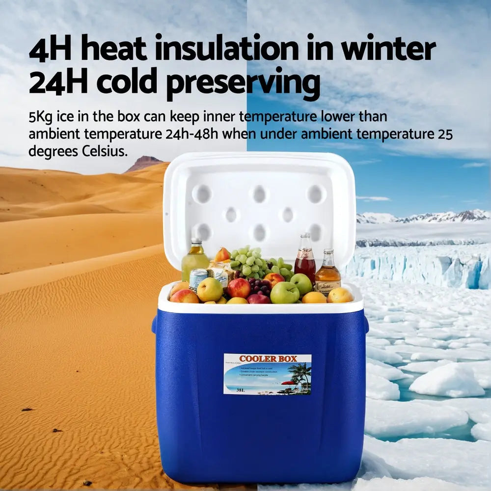 Glacio 38L Portable Ice Cooler Box With Wheels Camping Fridge BBQ Backyard Supply Co