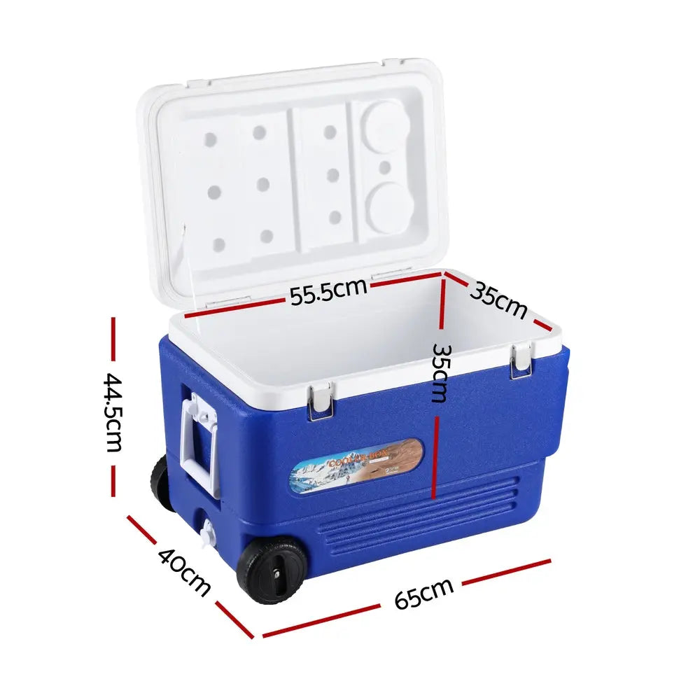 Glacio 60L Portable Ice Cooler Box With Wheels Camping Fridge BBQ Backyard Supply Co