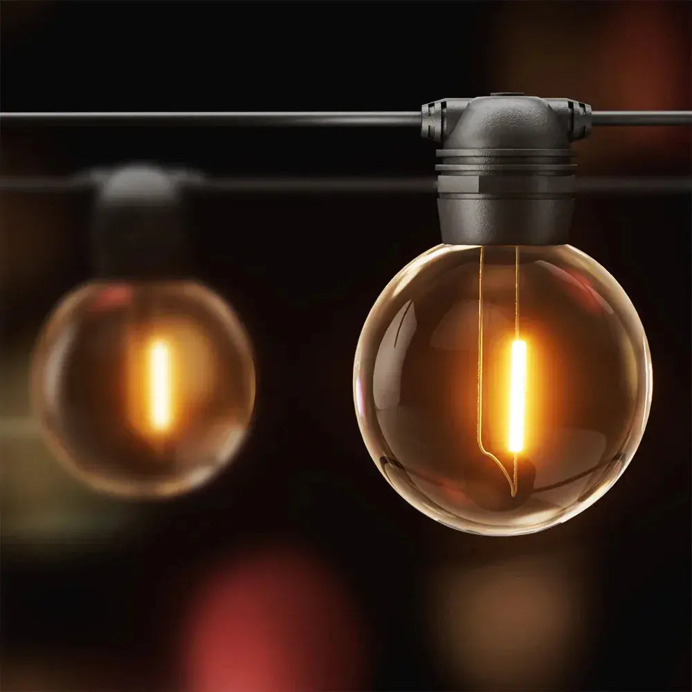 17m Solar Festoon String Lights – Outdoor LED Lighting for BBQ, Patio &amp; Décor, USB Rechargeable - BBQ Backyard Supply Co