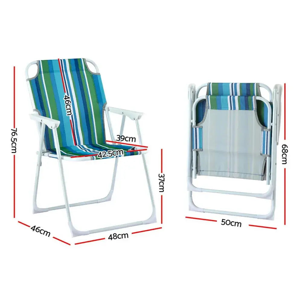 Gardeon Outdoor Chairs Folding Camping Chair Steel Portable Patio Furniture - BBQ Backyard Supply Co