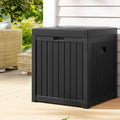 Gardeon 195L Outdoor Storage Box – Black, Compact Bench Seat & Garden Organiser - BBQ Backyard Supply Co