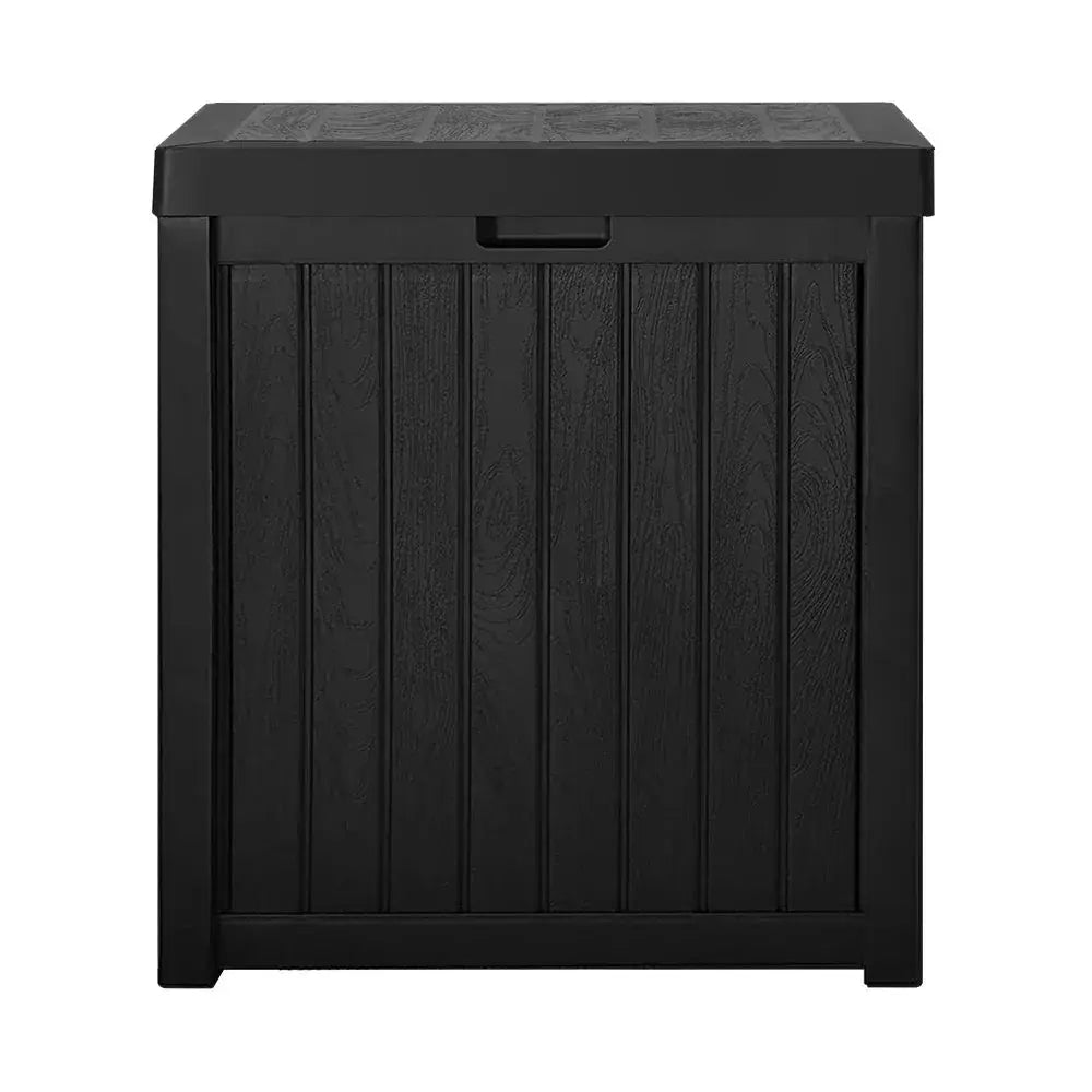 Gardeon 195L Outdoor Storage Box – Black, Compact Bench Seat & Garden Organiser - BBQ Backyard Supply Co