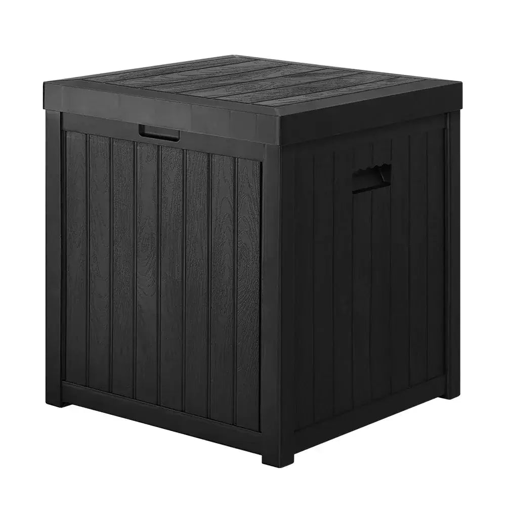 Gardeon 195L Outdoor Storage Box – Black, Compact Bench Seat & Garden Organiser - BBQ Backyard Supply Co