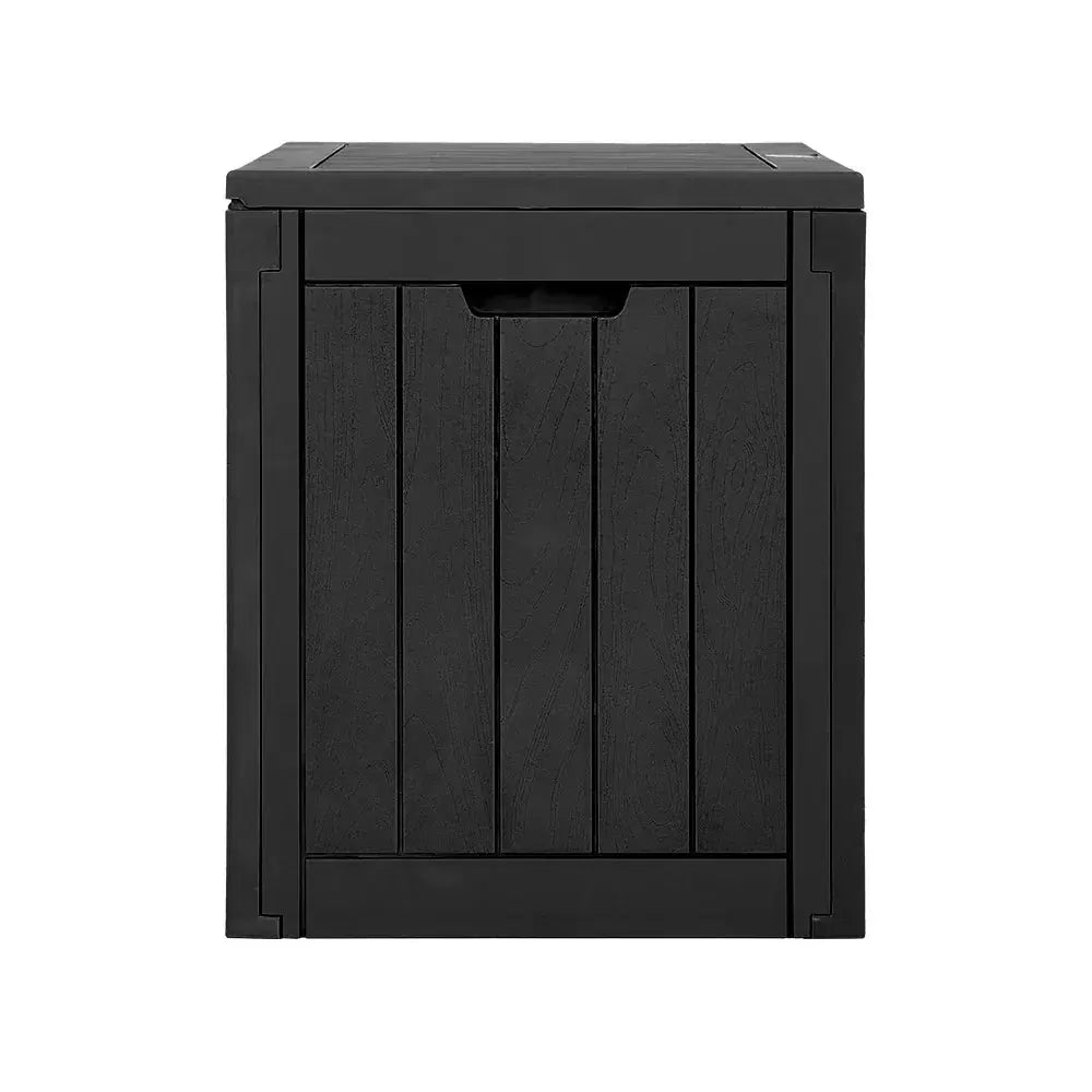 Gardeon 118L Outdoor Storage Box – Black, Lockable Compact Bench & Garden Shed - BBQ Backyard Supply Co