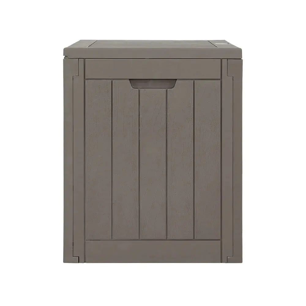 Gardeon 118L Outdoor Storage Box – Grey, Lockable Compact Bench - BBQ Backyard Supply Co