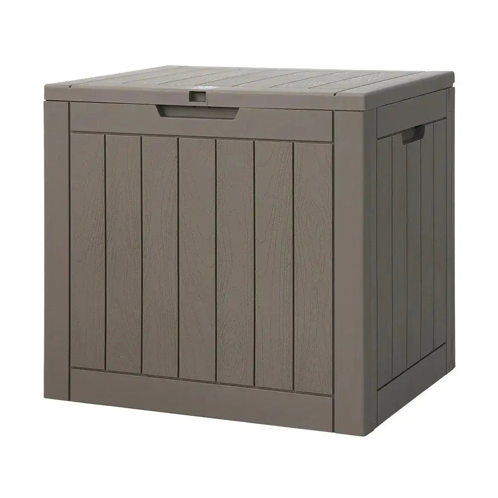 Gardeon 118L Outdoor Storage Box – Grey, Lockable Compact Bench - BBQ Backyard Supply Co