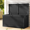 Gardeon 270L Outdoor Storage Box – Black, Lockable Bench Seat & Tool Shed - BBQ Backyard Supply Co