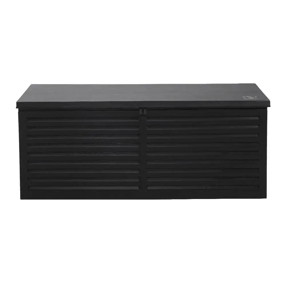 Gardeon 390L Outdoor Storage Box – All Black, Lockable Bench Seat - BBQ Backyard Supply Co