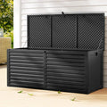 Gardeon 490L Outdoor Storage Box – All Black, Lockable Bench Seat - BBQ Backyard Supply Co