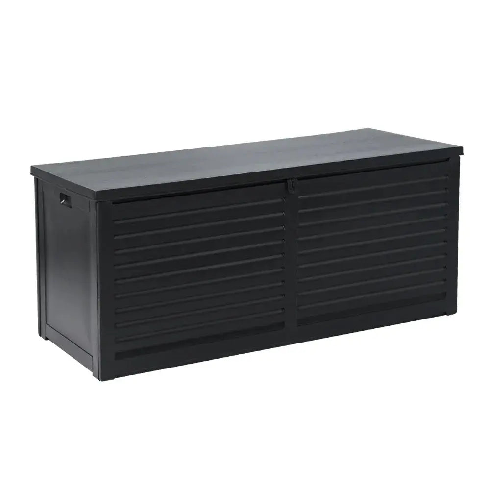 Gardeon 490L Outdoor Storage Box – All Black, Lockable Bench Seat - BBQ Backyard Supply Co