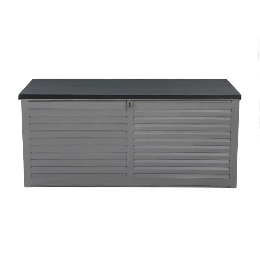 Gardeon 490L Outdoor Storage Box - Grey & Black, , Lockable Bench Seat - BBQ Backyard Supply Co