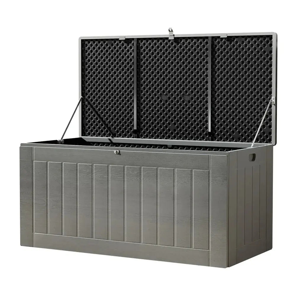 Gardeon Outdoor Storage Bench – 830L, Grey - BBQ Backyard Supply Co