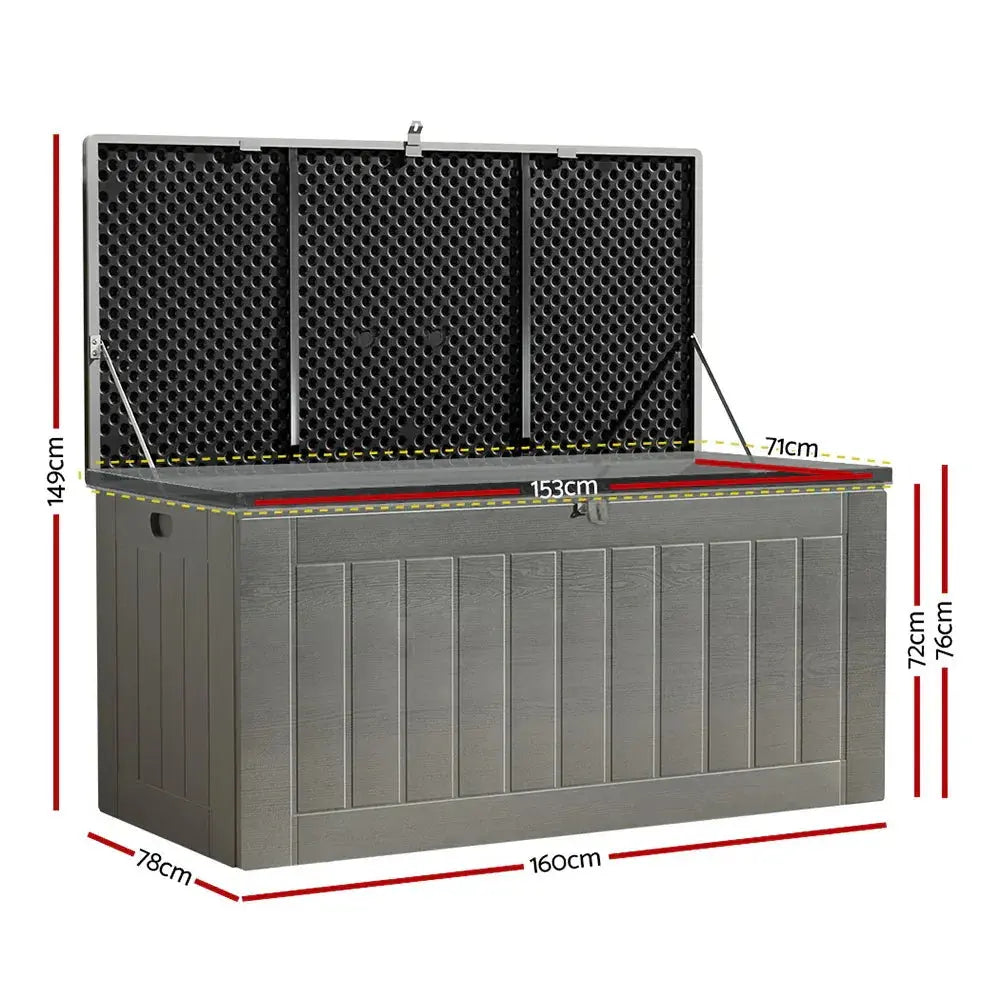Gardeon Outdoor Storage Bench – 830L, Grey - BBQ Backyard Supply Co