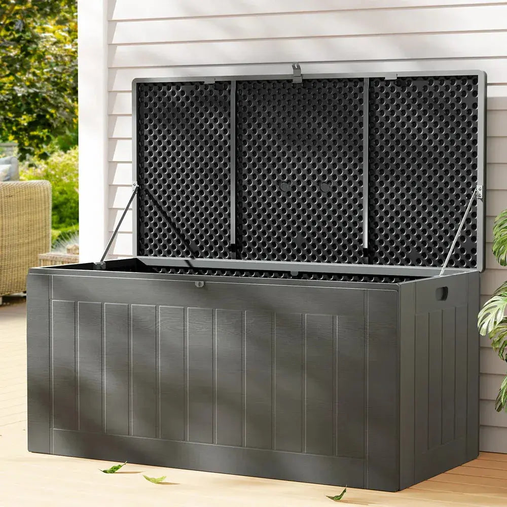 Gardeon Outdoor Storage Bench – 830L, Grey - BBQ Backyard Supply Co