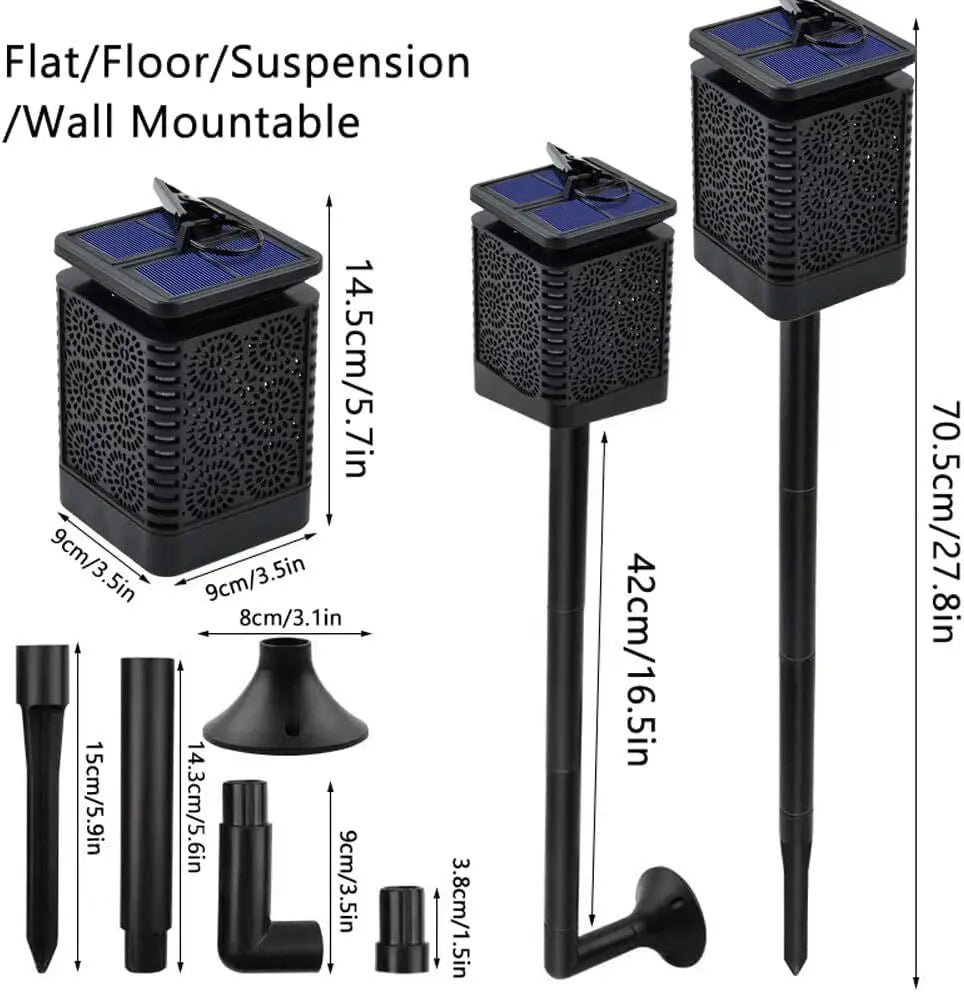 4‑Pack Solar Garden Stake Lights – Outdoor Decorative Floral Pattern