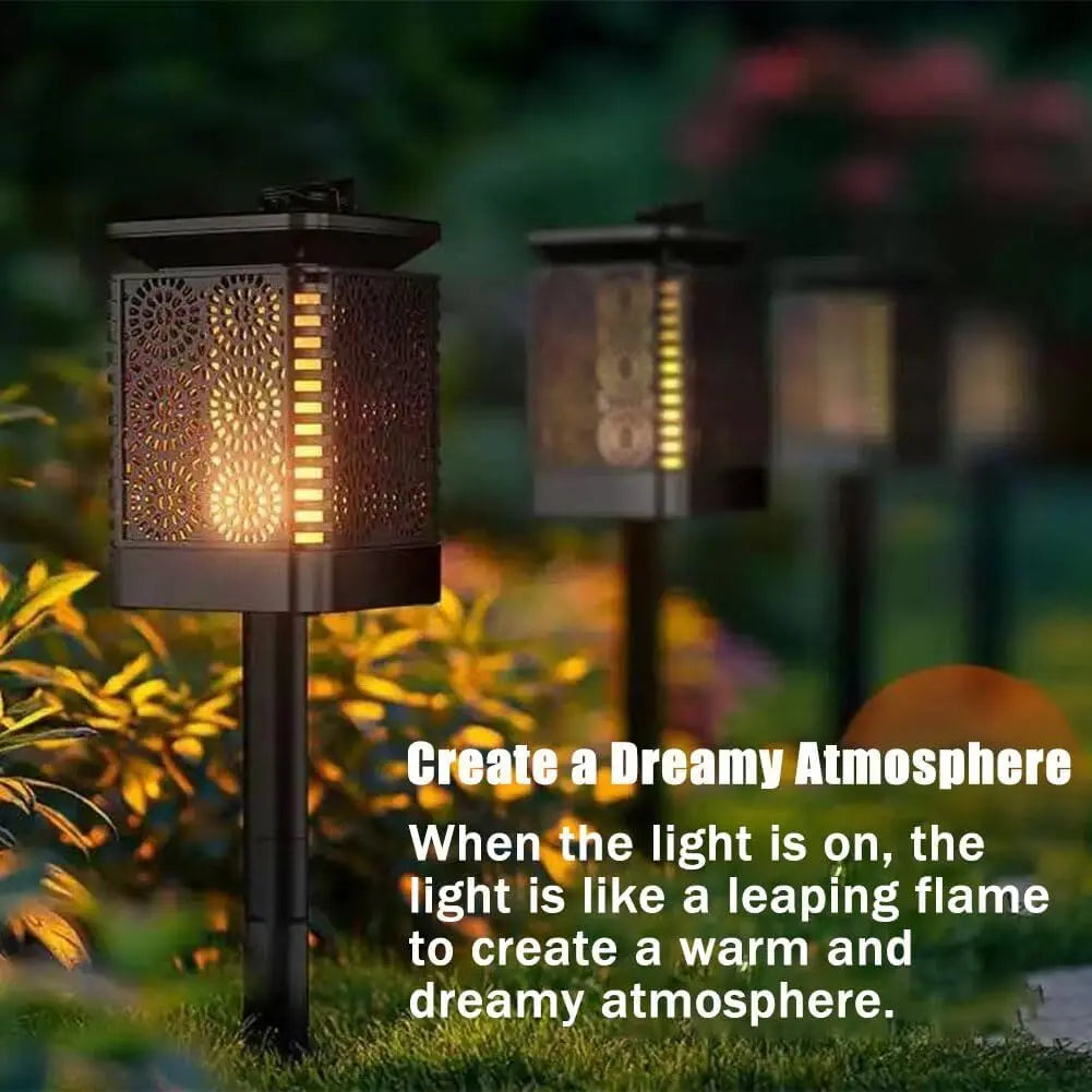 4‑Pack Solar Garden Stake Lights – Outdoor Decorative Floral Pattern