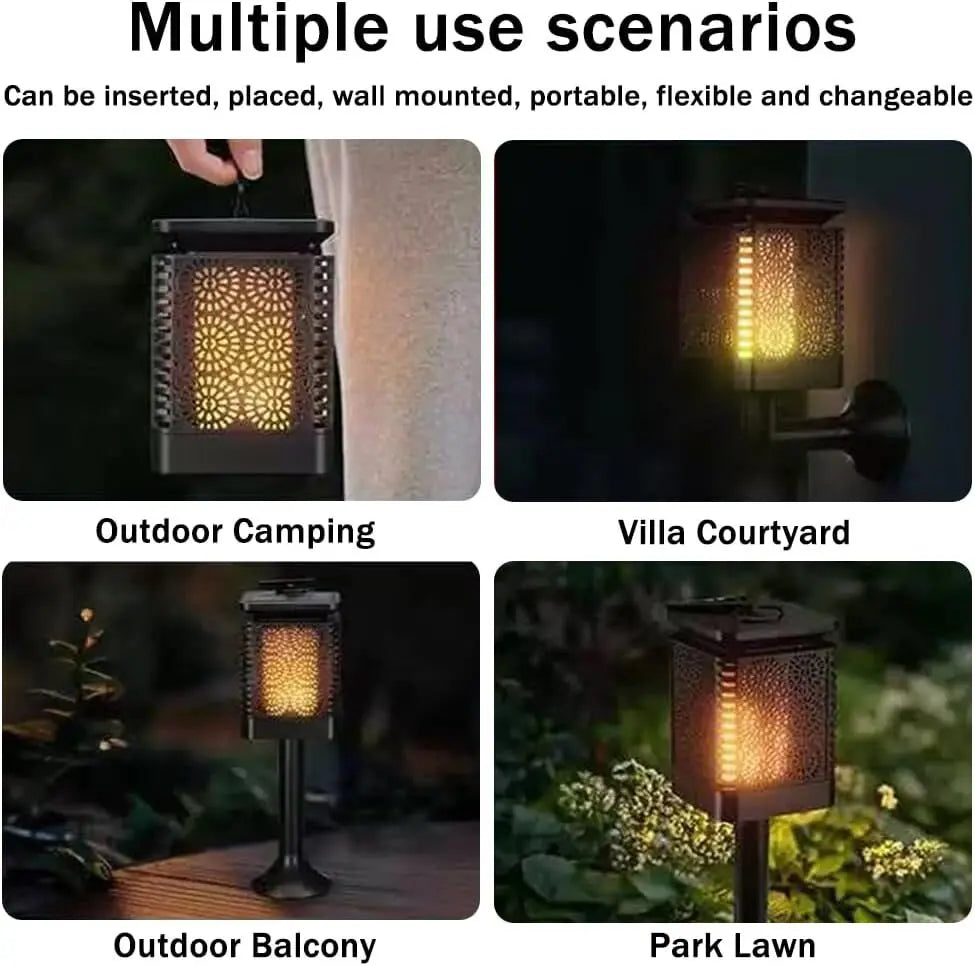4‑Pack Solar Garden Stake Lights – Outdoor Decorative Floral Pattern