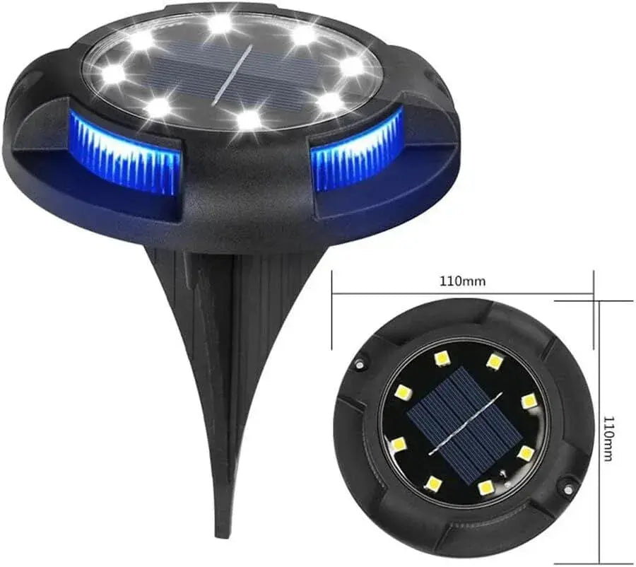 4‑Pack Solar Ground Lights – 8‑LED Outdoor Pathway Lights, IP65 Waterproof, Solar Powered for Lawn, Patio & Landscape - BBQ Backyard Supply Co