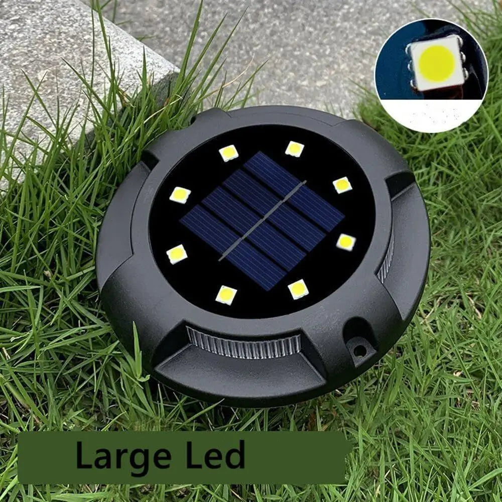 4‑Pack Solar Ground Lights – 8‑LED Outdoor Pathway Lights, IP65 Waterproof, Solar Powered for Lawn, Patio & Landscape - BBQ Backyard Supply Co