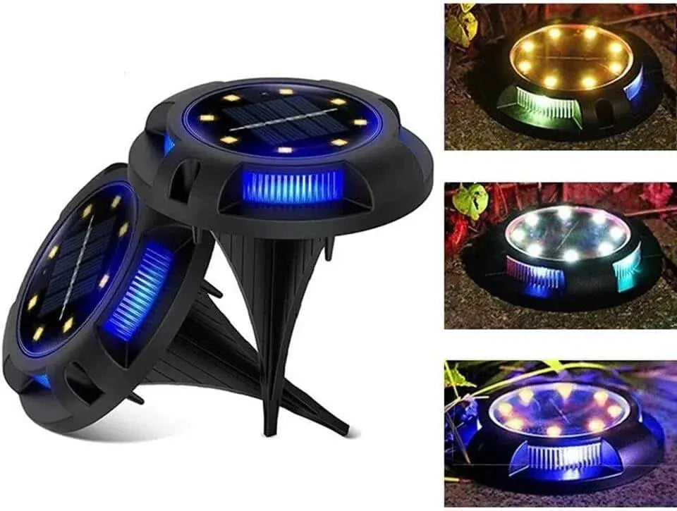 4‑Pack Solar Ground Lights – 8‑LED Outdoor Pathway Lights, IP65 Waterproof, Solar Powered for Lawn, Patio & Landscape - BBQ Backyard Supply Co